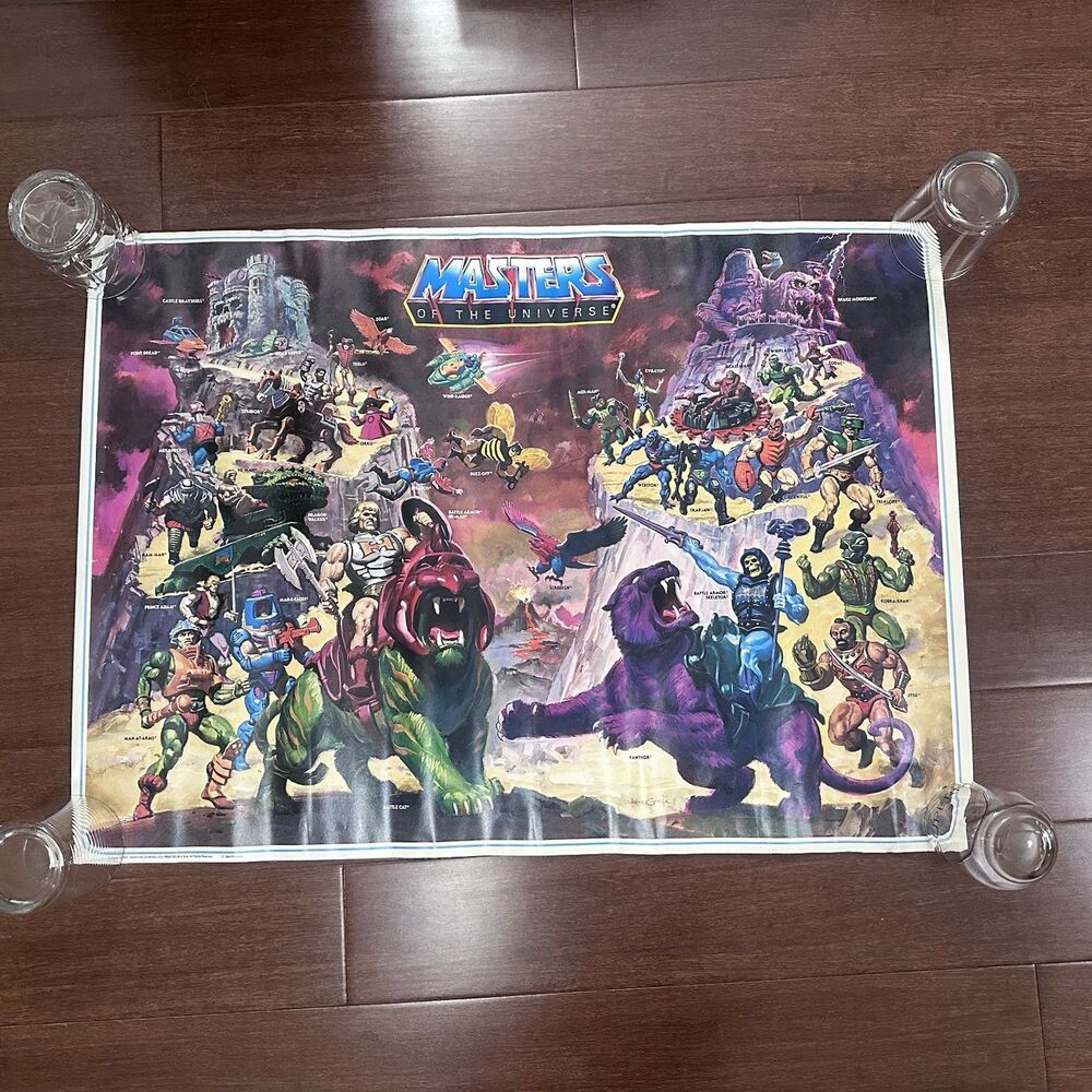 VTG Mattel Masters Of The Universe Poster Promo MOTU 1984 Filmation  Skeletor OG